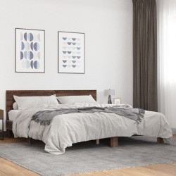 Cadre de lit sans matelas chêne marron 200x200 cm 