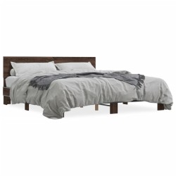 Cadre de lit sans matelas chêne marron 200x200 cm 
