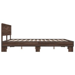 Cadre de lit sans matelas chêne marron 200x200 cm 