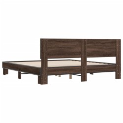 Cadre de lit sans matelas chêne marron 200x200 cm 