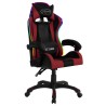 Fauteuil de jeux vidéo avec LED RVB Bordeaux et noir Similicuir 