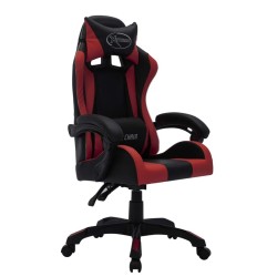 Fauteuil de jeux vidéo avec LED RVB Bordeaux et noir Similicuir 