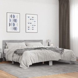 Cadre de lit sans matelas sonoma gris 200x200 cm 