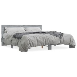 Cadre de lit sans matelas sonoma gris 200x200 cm 