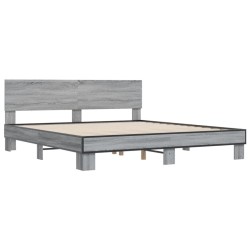 Cadre de lit sans matelas sonoma gris 200x200 cm 
