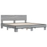 Cadre de lit sans matelas sonoma gris 200x200 cm 