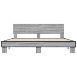Cadre de lit sans matelas sonoma gris 200x200 cm 