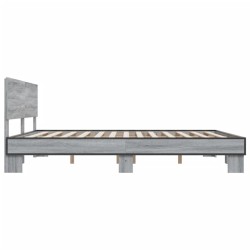 Cadre de lit sans matelas sonoma gris 200x200 cm 