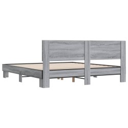 Cadre de lit sans matelas sonoma gris 200x200 cm 