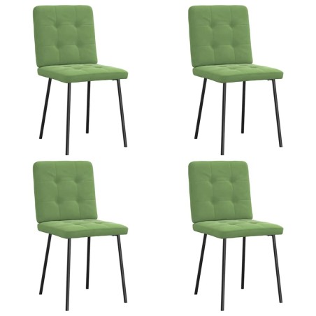Chaises à manger lot de 4 vert clair velours 