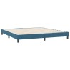 Cadre de lit sans matelas bleu foncé 180x220 cm velours 