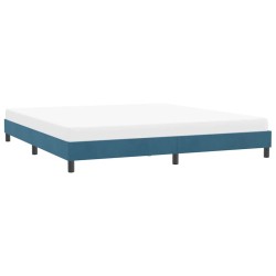 Cadre de lit sans matelas bleu foncé 180x220 cm velours 