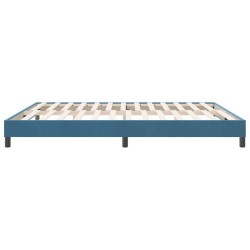 Cadre de lit sans matelas bleu foncé 180x220 cm velours 