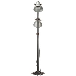 Lampadaire avec 2 abat-jour Argenté E27 Fonte 