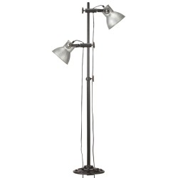 Lampadaire avec 2 abat-jour Argenté E27 Fonte 