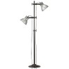 Lampadaire avec 2 abat-jour Argenté E27 Fonte 