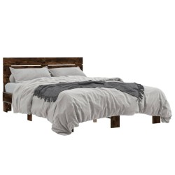 Cadre de lit sans matelas chêne fumé 140x200 cm 
