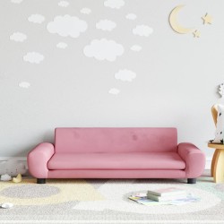 Canapé pour enfants rose 100x54x33 cm velours 