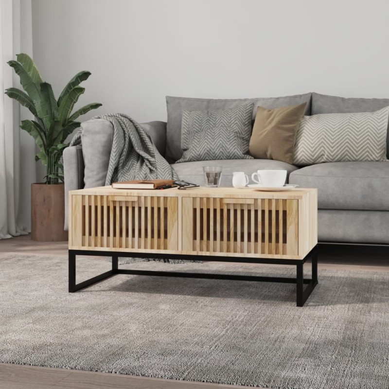 Table basse 80x40x35 cm Bois d'ingénierie et fer Table basse 80x40x35 cm Bois d'ingénierie et fer
