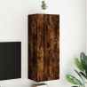 Meuble TV mural chêne fumé 40,5x30x102 cm bois d'ingénierie 