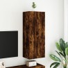 Meuble TV mural chêne fumé 40,5x30x102 cm bois d'ingénierie 