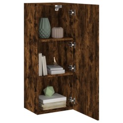 Meuble TV mural chêne fumé 40,5x30x102 cm bois d'ingénierie 
