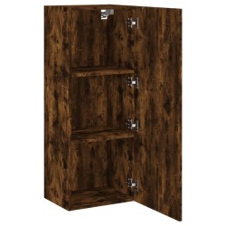 Meuble TV mural chêne fumé 40,5x30x102 cm bois d'ingénierie 