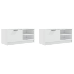 Meubles TV 2 pcs Blanc brillant 80x35x36,5 cm Bois d'ingénierie 