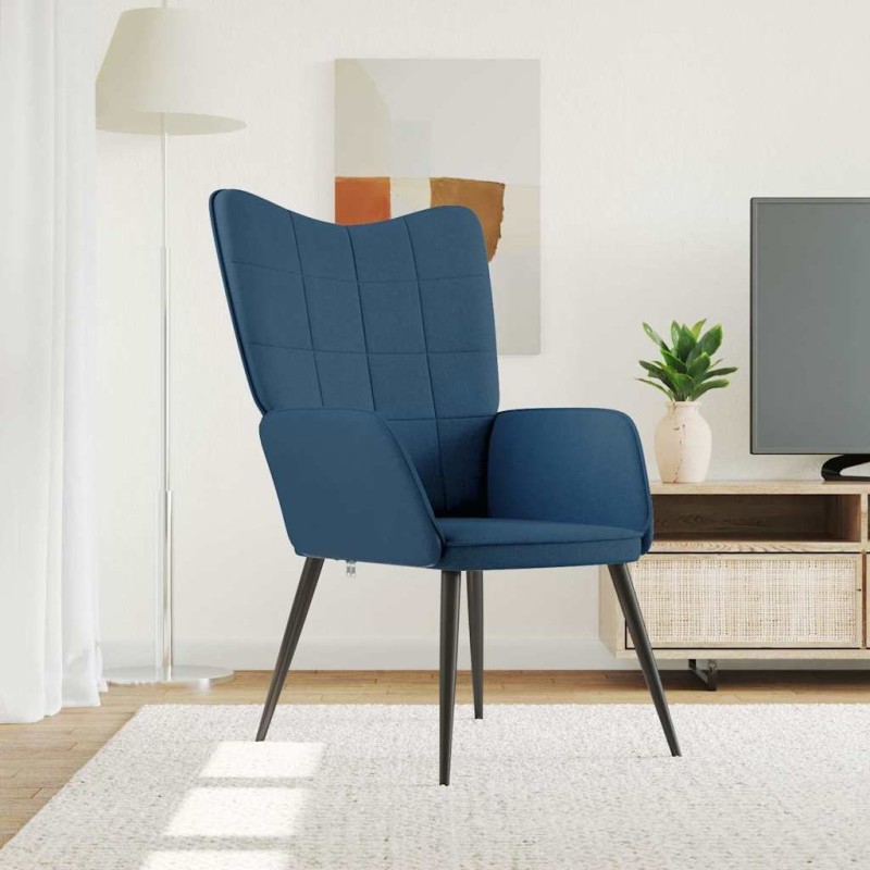 Chaise de relaxation Bleu Tissu Chaise de relaxation Bleu Tissu