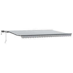 Auvent manuel rétractable avec LED anthracite blanc 500x300 cm 