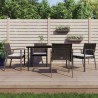 Ensemble à manger de jardin 5 pcs coussins résine tressée acier 