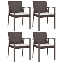 Ensemble à manger de jardin 5 pcs coussins résine tressée acier 