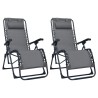 Chaises pliables de terrasse lot de 2 Gris Textilène 