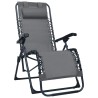 Chaises pliables de terrasse lot de 2 Gris Textilène 