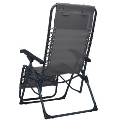 Chaises pliables de terrasse lot de 2 Gris Textilène 