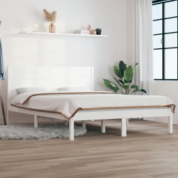 Cadre de lit sans matelas blanc 120x190 cm bois massif 