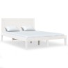 Cadre de lit sans matelas blanc 120x190 cm bois massif 