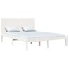 Cadre de lit sans matelas blanc 120x190 cm bois massif 