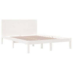 Cadre de lit sans matelas blanc 120x190 cm bois massif 