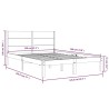 Cadre de lit sans matelas blanc 120x190 cm bois massif 