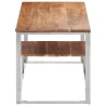 Table basse argenté acier inoxydable et bois massif d'acacia 
