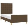 Cadre de lit sans matelas marron foncé 90x200 cm tissu 