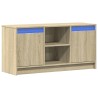 Meuble TV avec LED chêne sonoma 100x34x50 cm bois d'ingénierie 