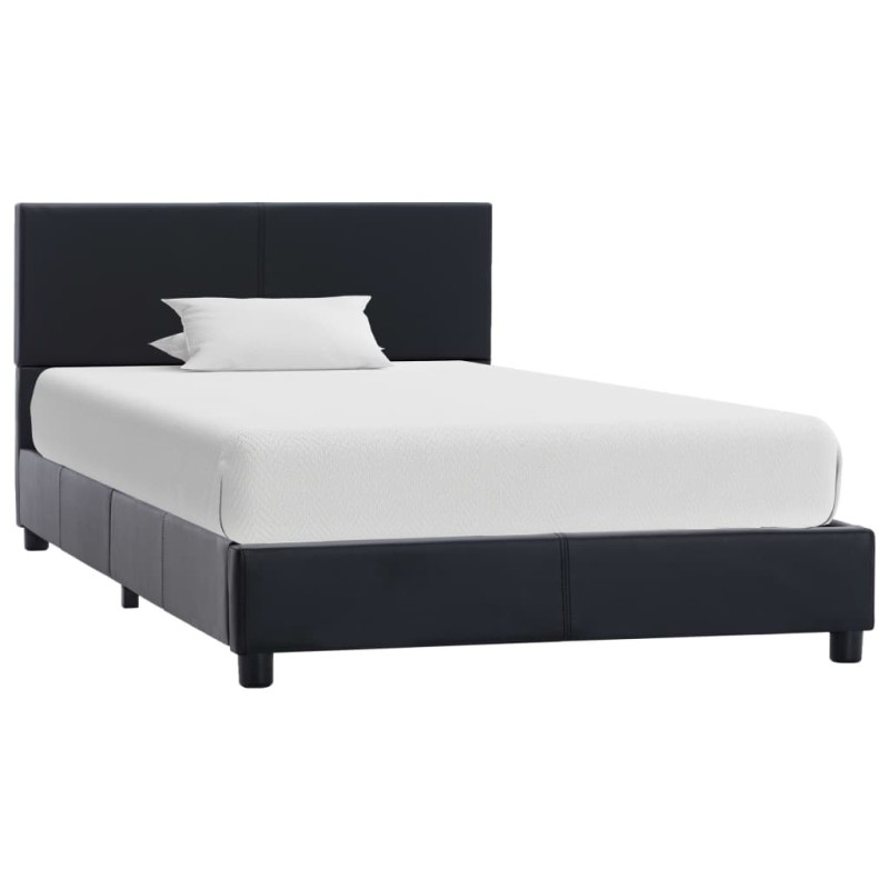 Cadre de lit sans matelas noir similicuir 90x200 cm 