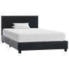 Cadre de lit sans matelas noir similicuir 90x200 cm 