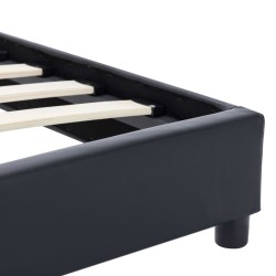 Cadre de lit sans matelas noir similicuir 90x200 cm 