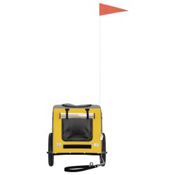 Remorque de vélo pour animaux de compagnie jaune et gris 