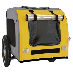 Remorque de vélo pour animaux de compagnie jaune et gris 