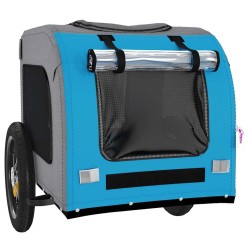Remorque de vélo pour animaux de compagnie bleu et gris 