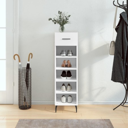 Armoire à chaussures blanc 30x35x105 cm bois d'ingénierie 